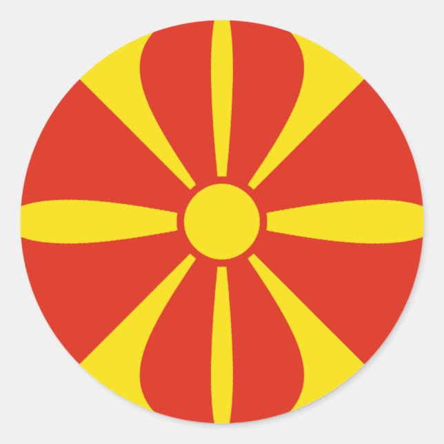 Autocollant de drapeau fisheye de Macédoine du Nor (Devant)