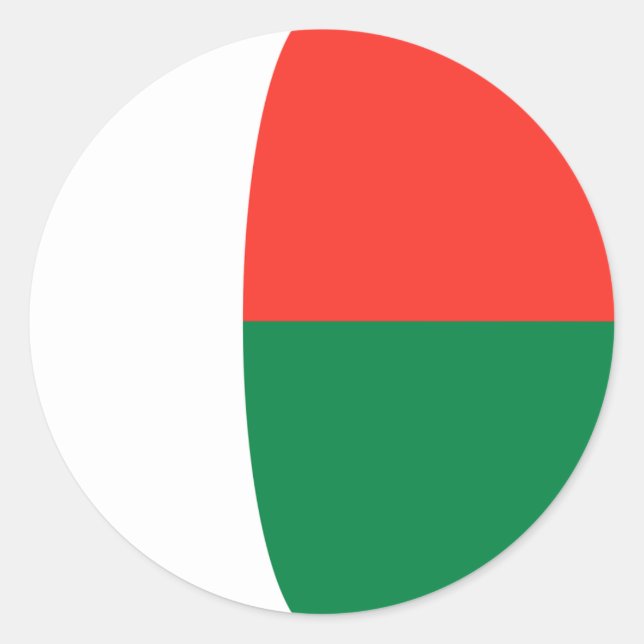 Autocollant de drapeau fisheye de Madagascar (Devant)