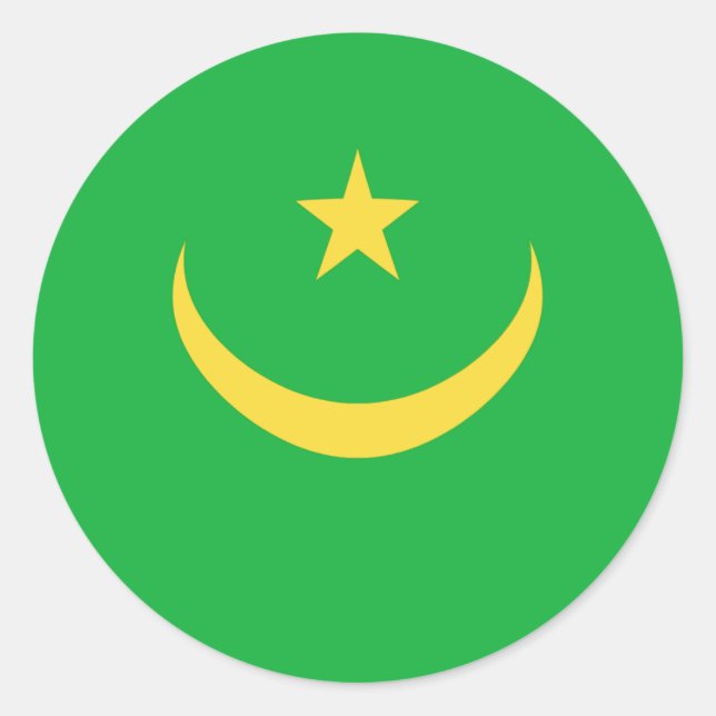 Autocollant de drapeau fisheye de Mauritanie (Devant)