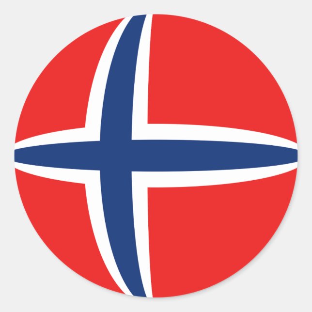 Autocollant de drapeau fisheye de Norvège (Devant)