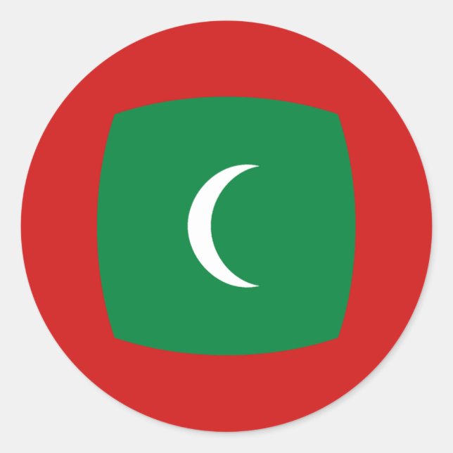 Autocollant de drapeau Fisheye des Maldives (Devant)