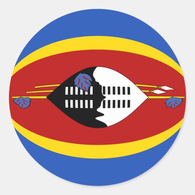 Autocollant de drapeau fisheye d'Eswatini (Devant)