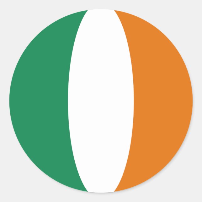 Autocollant de drapeau Fisheye d'Irlande (Devant)