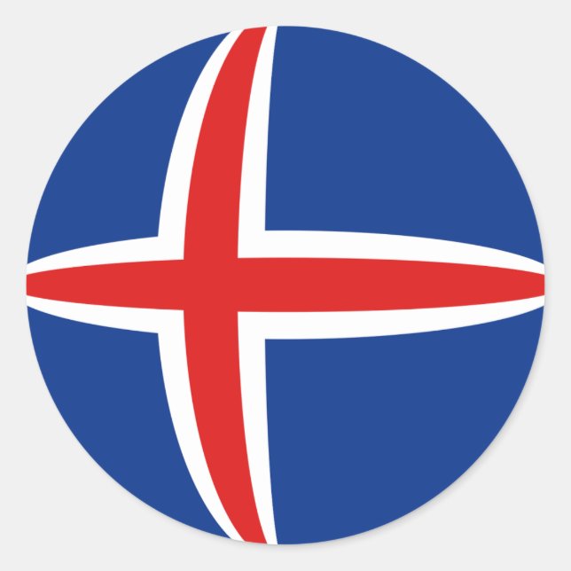 Autocollant de drapeau Fisheye d'Islande (Devant)