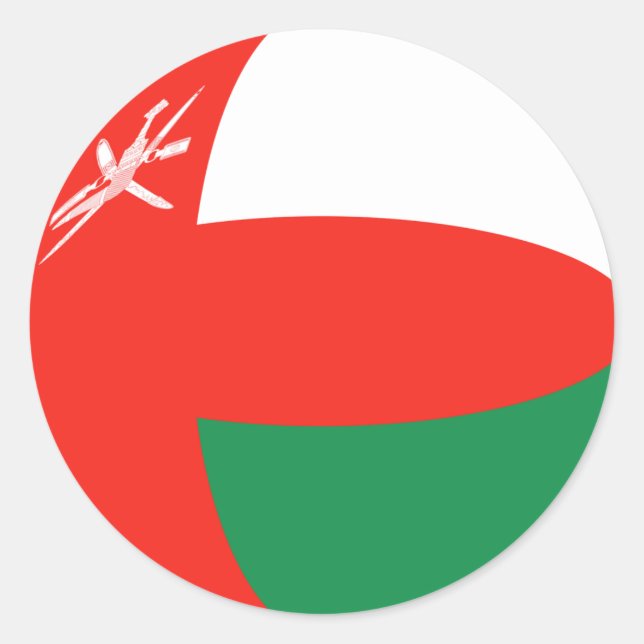Autocollant de drapeau Fisheye d'Oman (Devant)