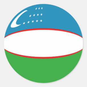 Autocollant de drapeau fisheye d'Ouzbékistan