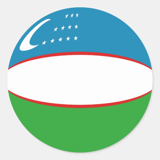 Autocollant de drapeau fisheye d'Ouzbékistan (Devant)