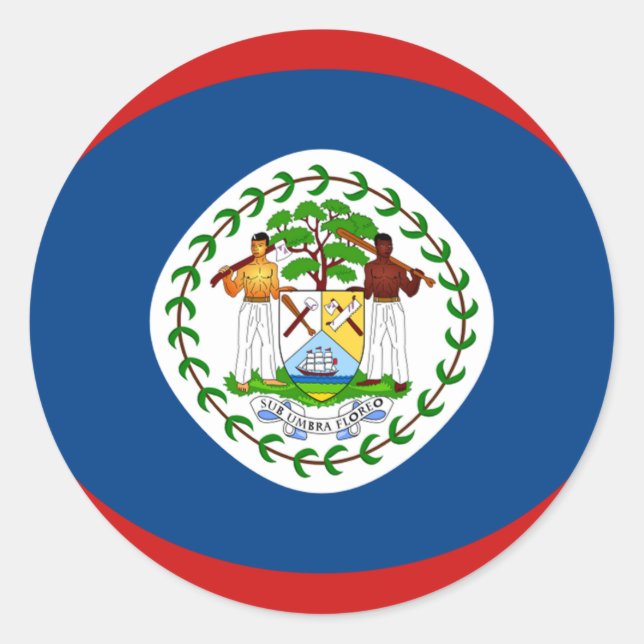 Autocollant de drapeau fisheye du Belize (Devant)