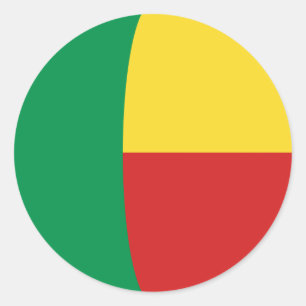 Autocollant de drapeau fisheye du Bénin