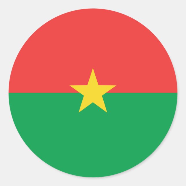Autocollant de drapeau fisheye du Burkina Faso (Devant)