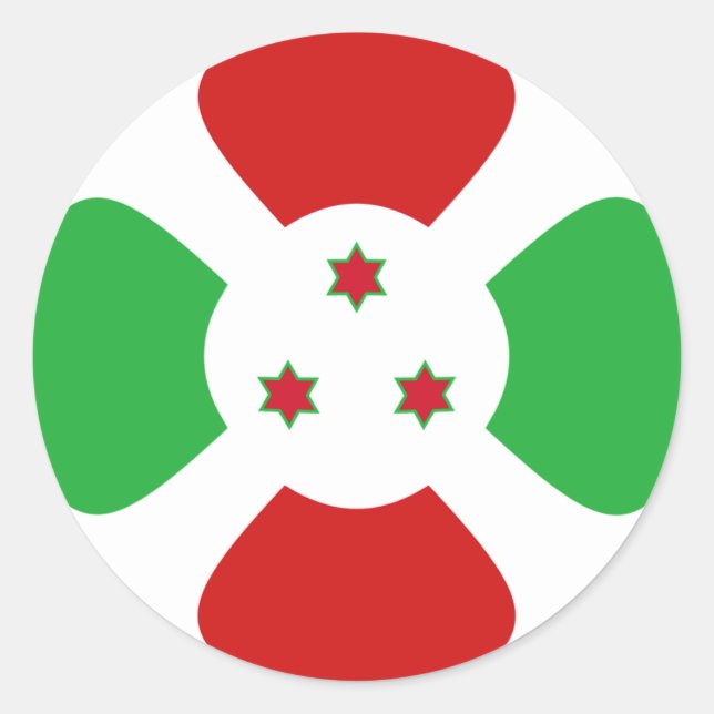 Autocollant de drapeau fisheye du Burundi (Devant)