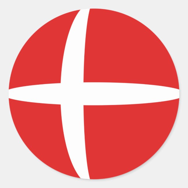 Autocollant de drapeau fisheye du Danemark (Devant)