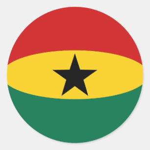Autocollant de drapeau fisheye du Ghana