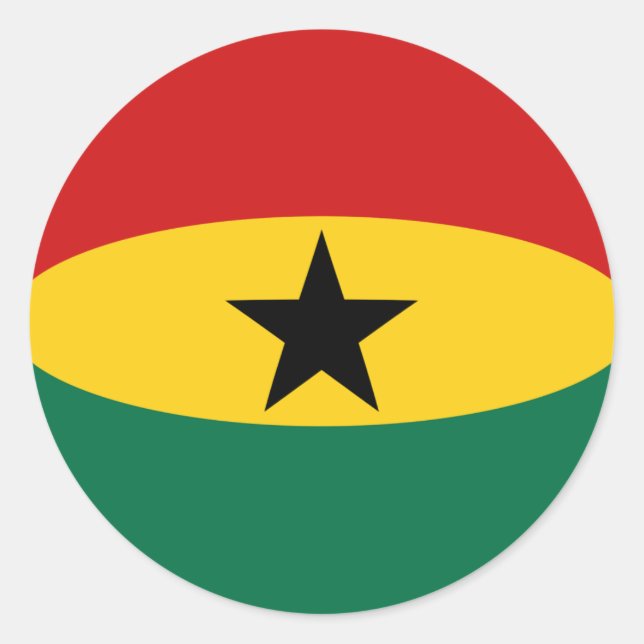 Autocollant de drapeau fisheye du Ghana (Devant)