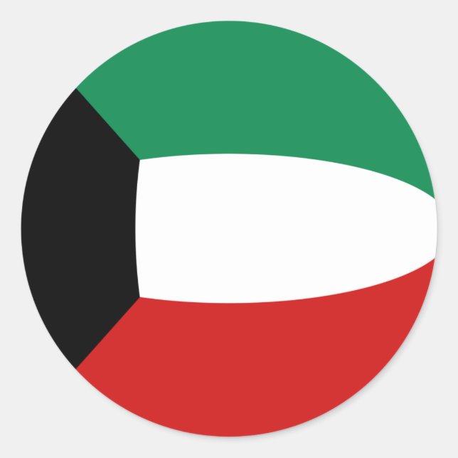 Autocollant de drapeau fisheye du Koweït (Devant)