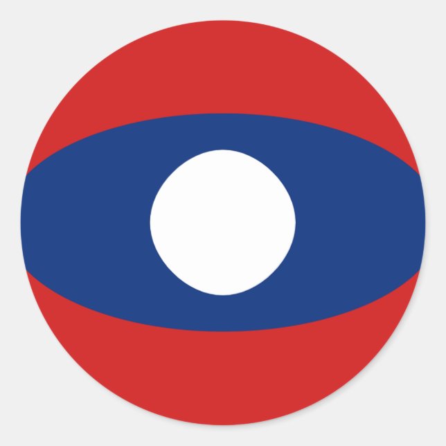 Autocollant de drapeau fisheye du Laos (Devant)