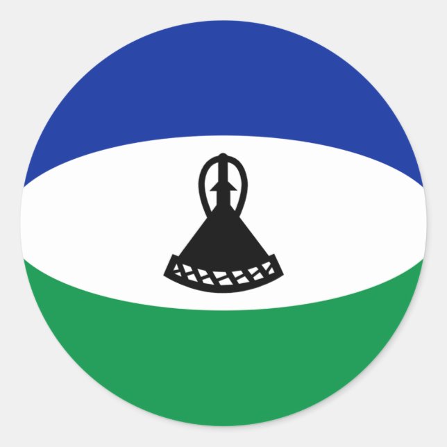 Autocollant de drapeau fisheye du Lesotho (Devant)