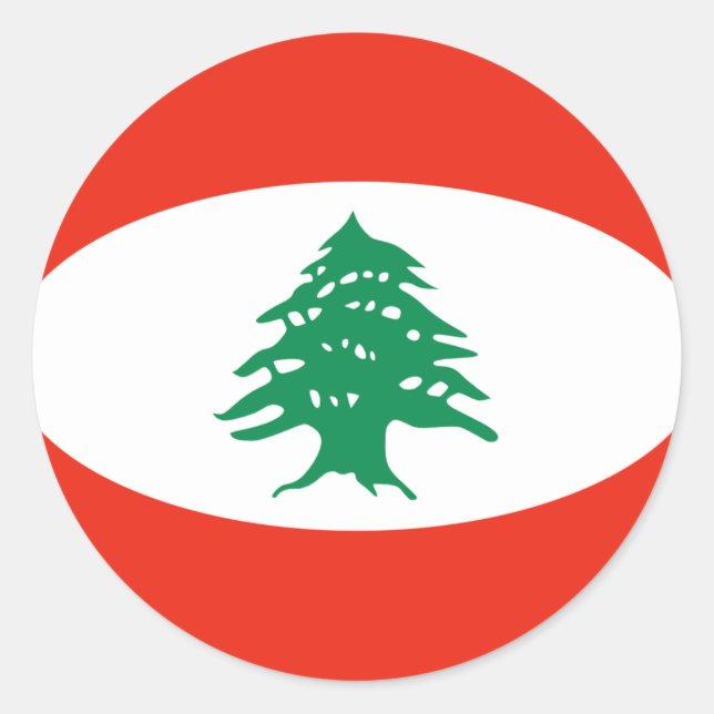 Autocollant de drapeau fisheye du Liban (Devant)