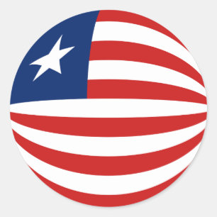 Autocollant de drapeau fisheye du Liberia