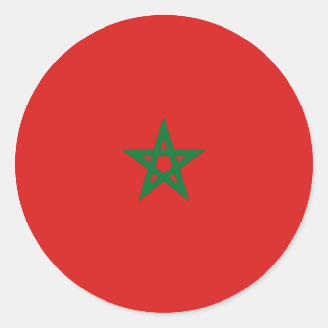 Autocollant de drapeau fisheye du Maroc (Devant)