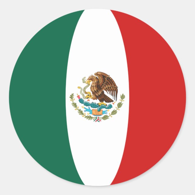 Autocollant de drapeau fisheye du Mexique (Devant)