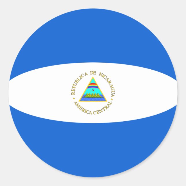 Autocollant de drapeau fisheye du Nicaragua (Devant)