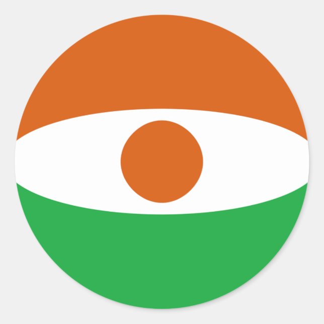 Autocollant de drapeau fisheye du Niger (Devant)