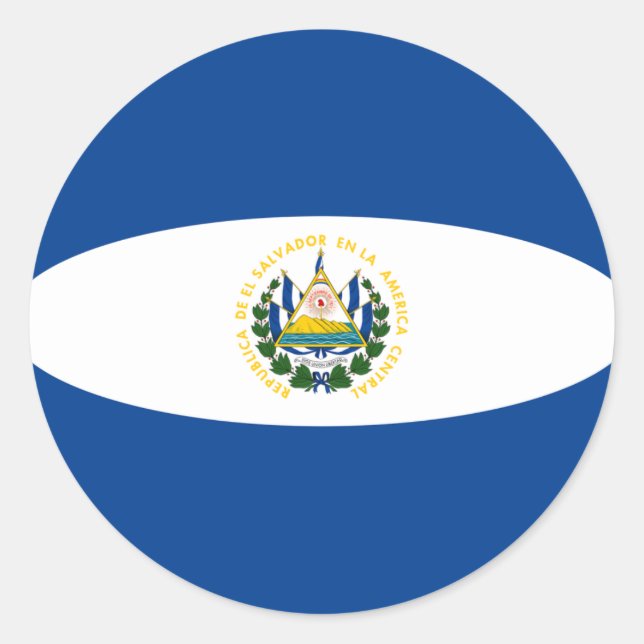 Autocollant de drapeau fisheye du Salvador (Devant)