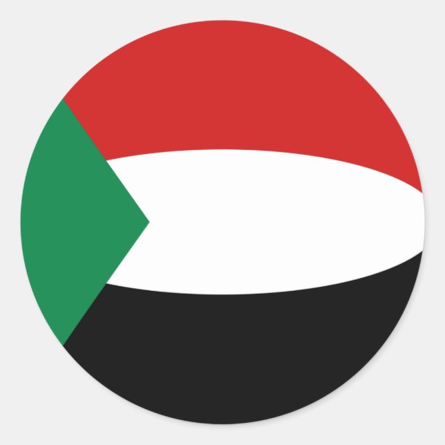 Autocollant de drapeau fisheye du Soudan (Devant)