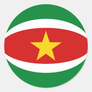 Autocollant de drapeau Fisheye du Suriname
