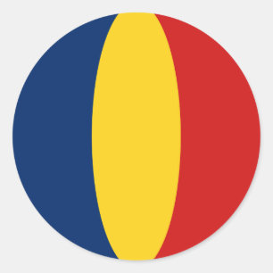 Autocollant de drapeau fisheye du Tchad