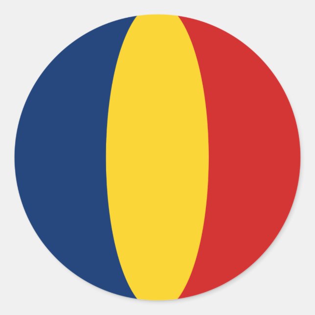 Autocollant de drapeau fisheye du Tchad (Devant)