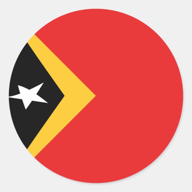 Autocollant de drapeau fisheye du Timor oriental (Devant)