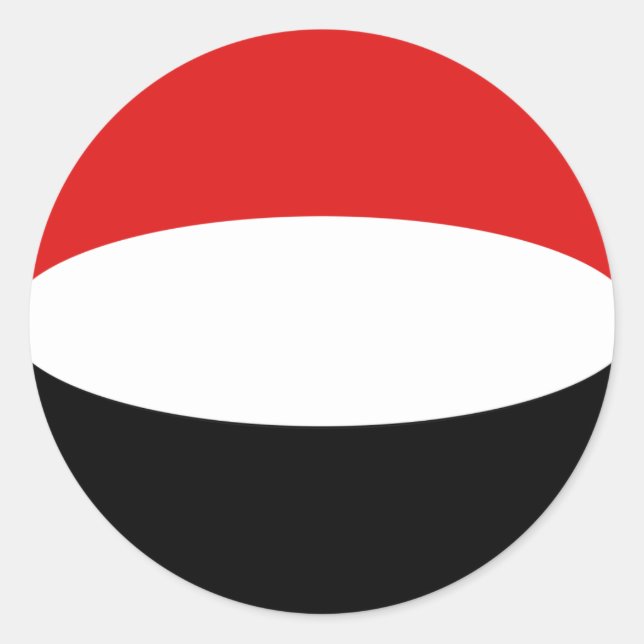 Autocollant de drapeau fisheye du Yémen (Devant)