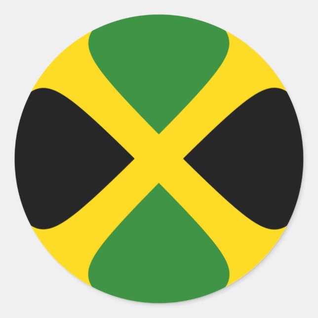 Autocollant de drapeau fisheye jamaïcain (Devant)