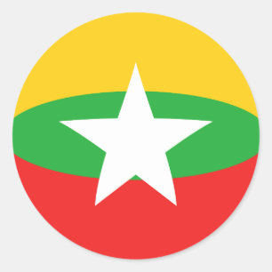 Autocollant de drapeau fisheye Myanmar