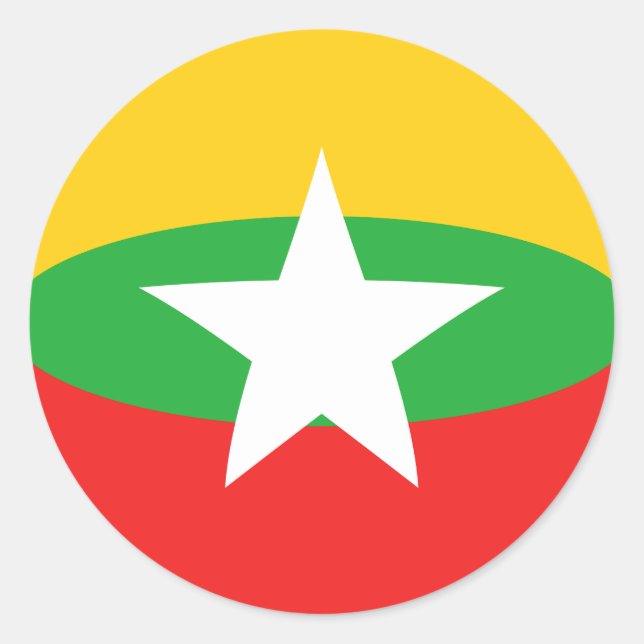 Autocollant de drapeau fisheye Myanmar (Devant)