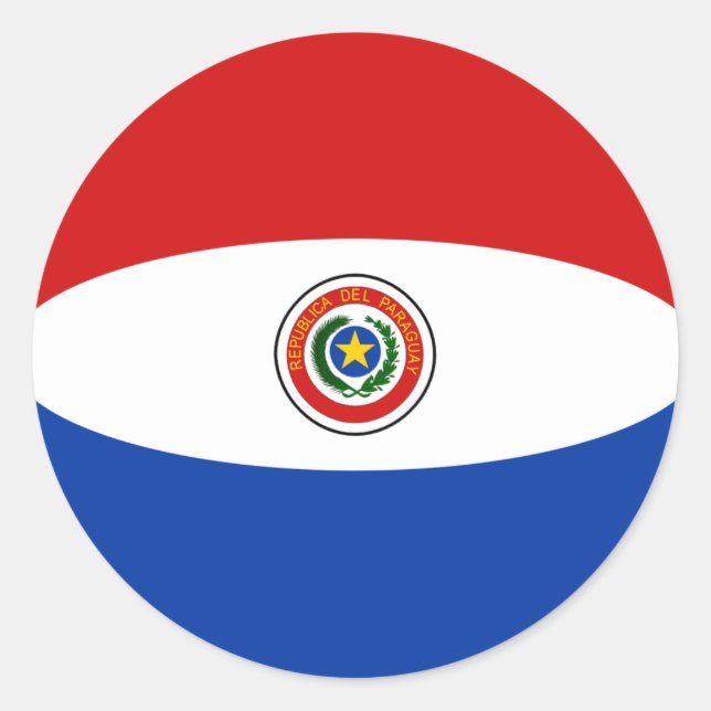 Autocollant de drapeau Fisheye Paraguay (Devant)