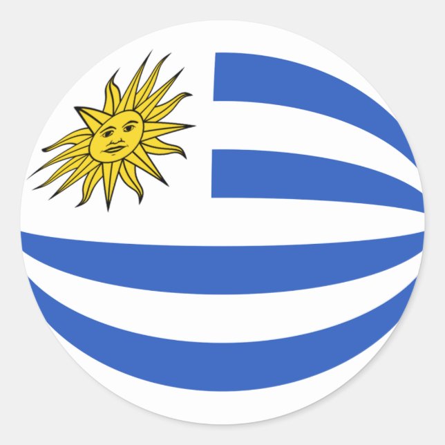 Autocollant de drapeau fisheye Uruguay (Devant)