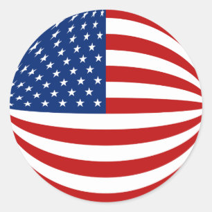 Autocollant de drapeau fisheye USA