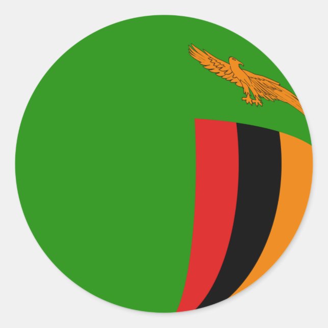 Autocollant de drapeau fisheye zambien (Devant)