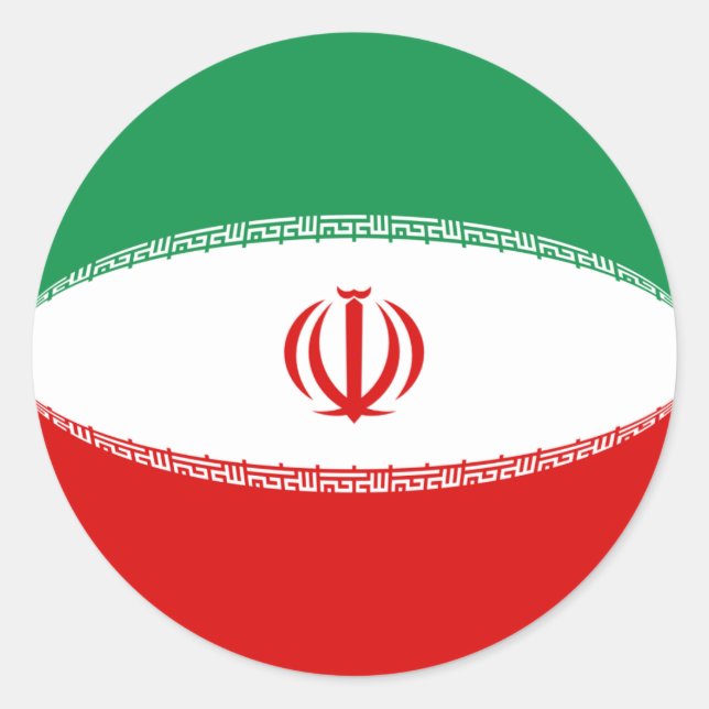 Autocollant de drapeau Iran Fisheye (Devant)