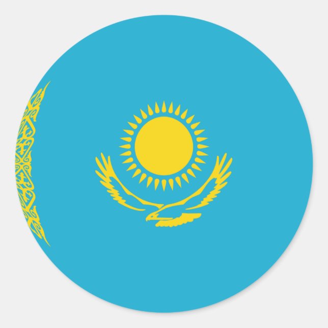 Autocollant de drapeau Kazakhstan Fisheye (Devant)