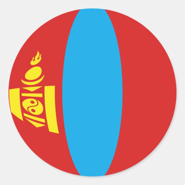 Autocollant de drapeau Mongolie Fisheye (Devant)