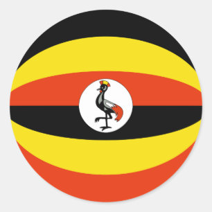 Autocollant de drapeau Ugandais Fisheye