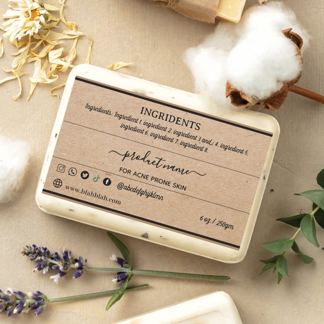 Autocollant de Étiquette de savon maison Kraft (Créateur téléchargé)