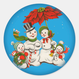 Autocollant de famille Vintage Christmas Snowman