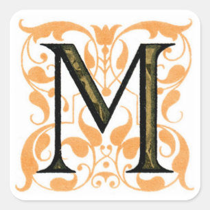 Autocollant de fantaisie du monogramme "M" -