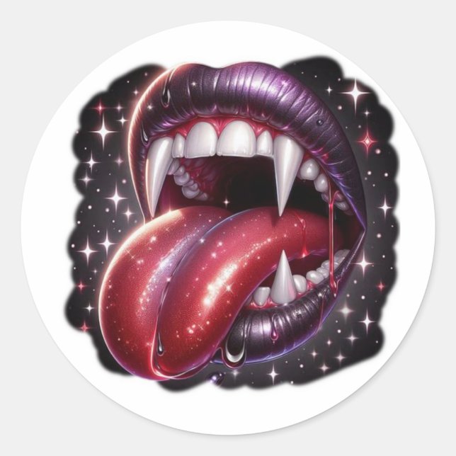 Autocollant de fantasy sombre de lèvres de vampire (Devant)