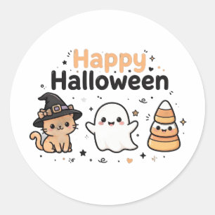Autocollant de fantôme de chat Kawaii Cadeau d'Hal